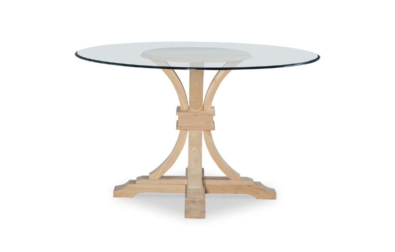 48" Glass Top Dining Table with Flair Pedestal Base