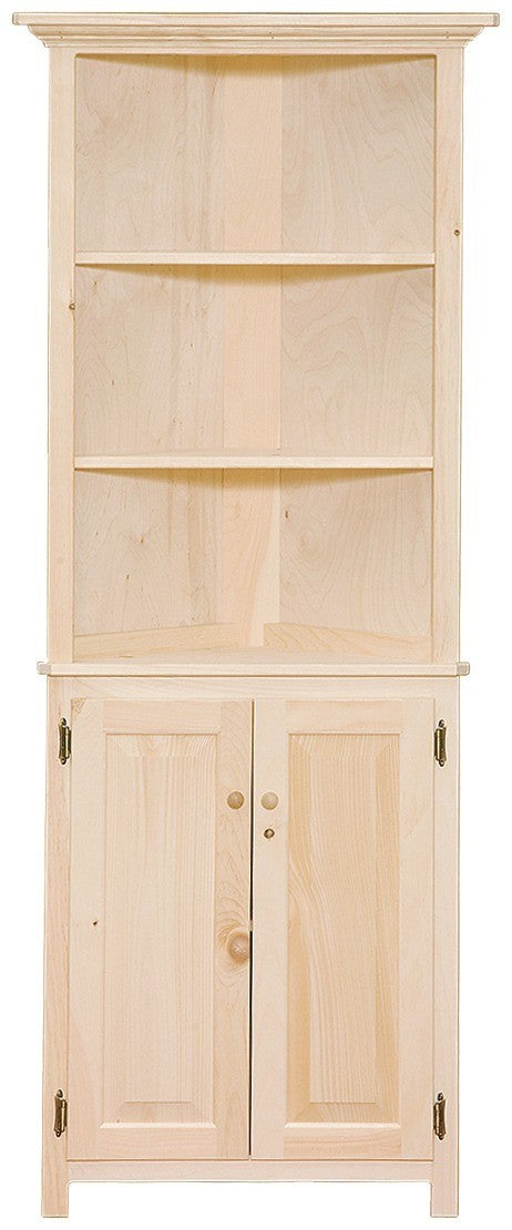 Primitive Corner Hutch with Doors (unfinished)