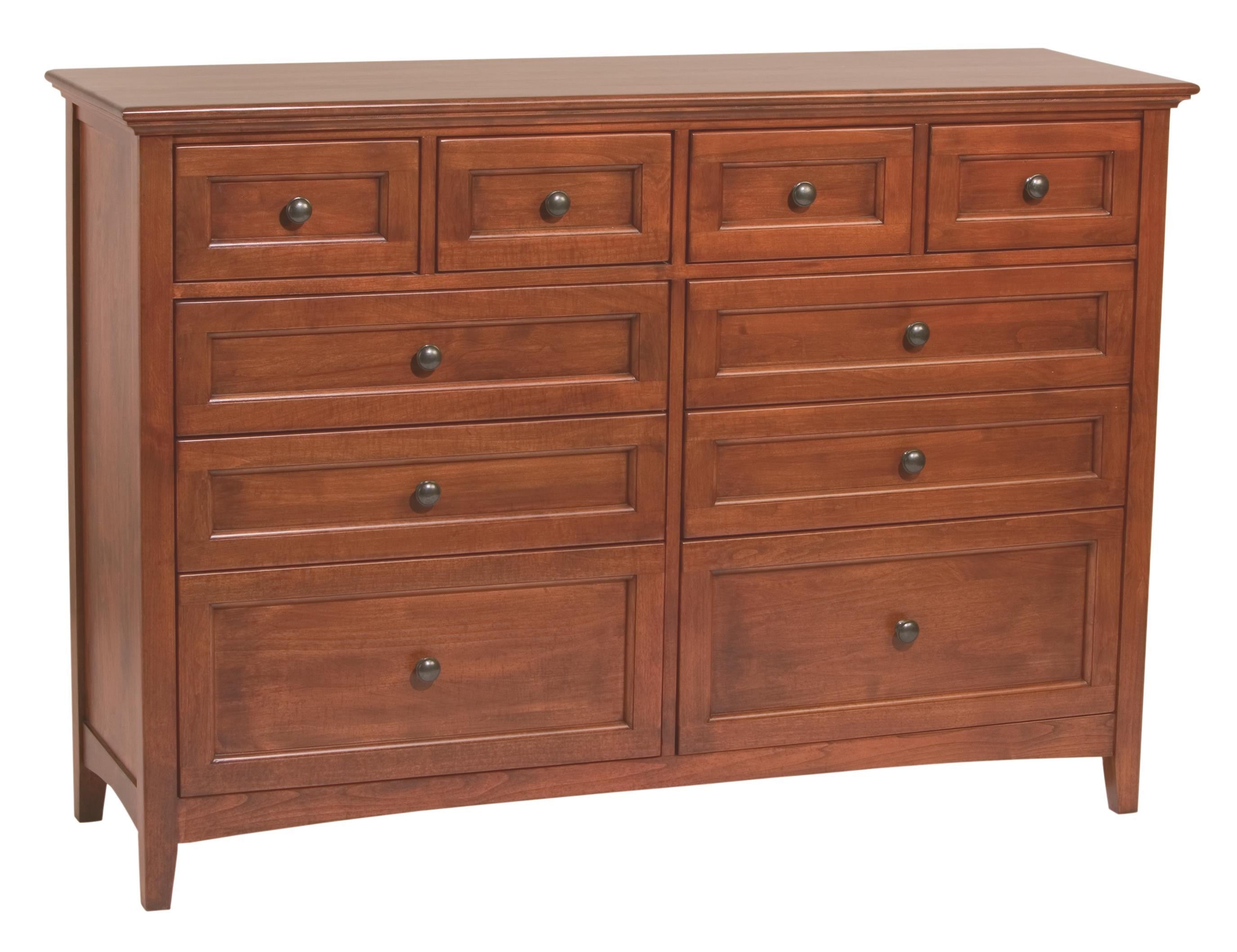 McKenzie 10 Drawer Dresser (glazed antique cherry)