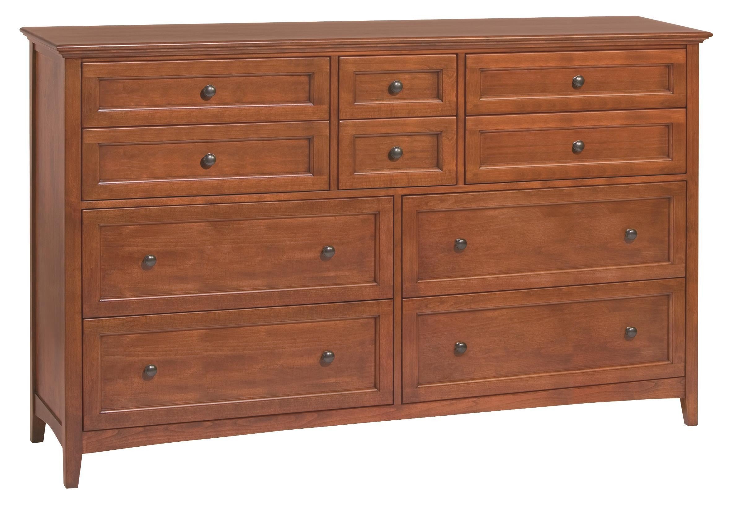 McKenzie 10 Drawer Master Dresser (glazed antique cherry)