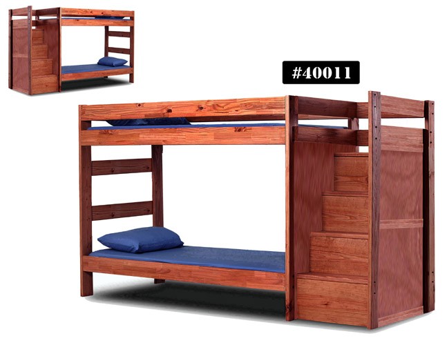 Twin/Twin Staircase Bunk Bed w/o Staircase Drawers