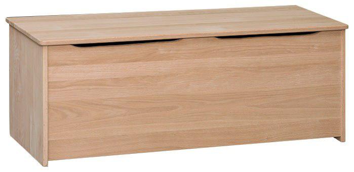 48" Oak Blanket Storage Box (closed, unfinished)