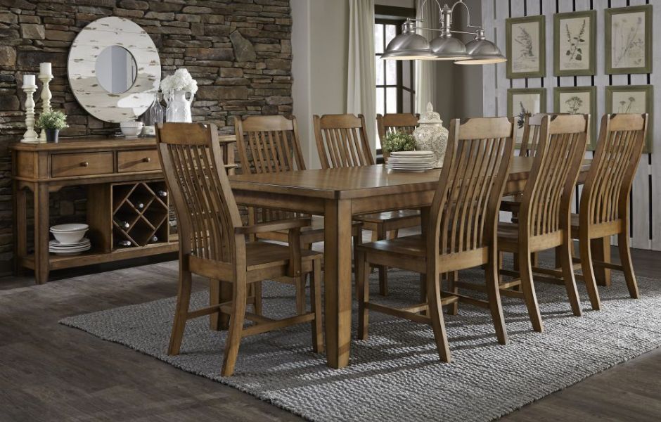 96" Farmhouse Extension Dining Table with Shaker Legs