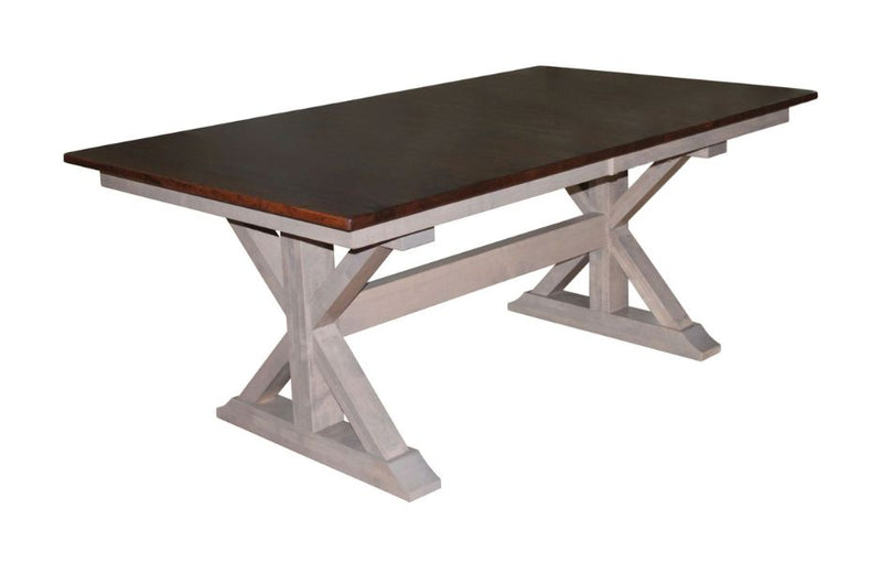X Base Double Pedestal Dining Table