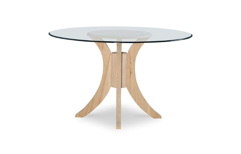 48" Sienna Glass Top Dining Table with Pedestal Base