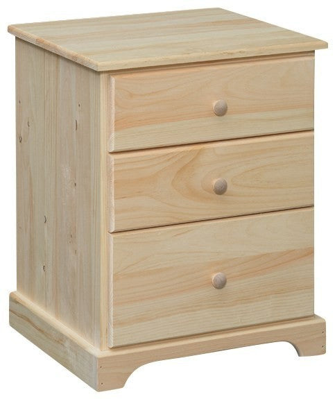 [22 Inch] Jakob 3 Drawer Nightstand (unfinished)