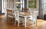 120" Large Extension Dining Table with Shaker Legs